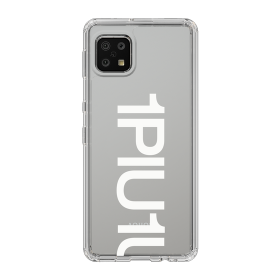 Slim Protection Case for SHARP AQUOS sense6［ 1PIU1UGUALE3 - Logo Bold -White ］