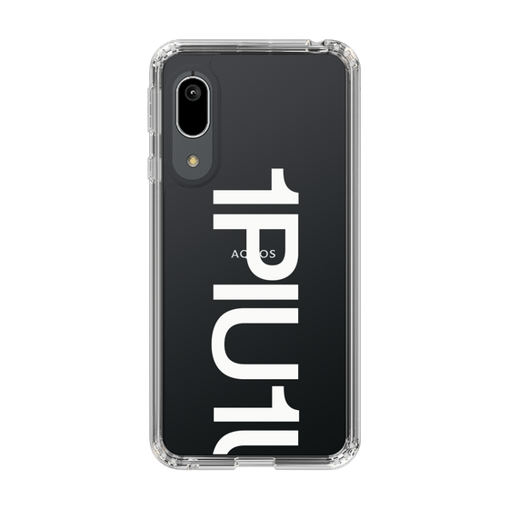 Slim Protection Case for SHARP AQUOS sense3 basic［ 1PIU1UGUALE3 - Logo Bold -White ］
