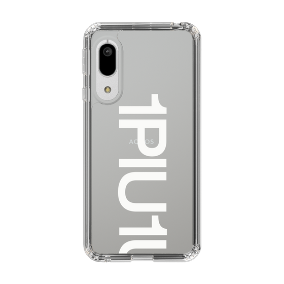 Slim Protection Case for SHARP AQUOS sense3 basic［ 1PIU1UGUALE3 - Logo Bold -White ］