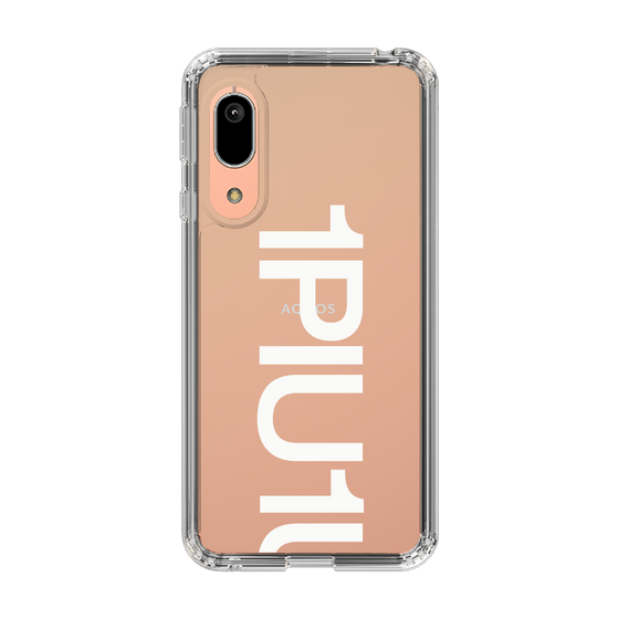 Slim Protection Case for SHARP AQUOS sense3 basic［ 1PIU1UGUALE3 - Logo Bold -White ］