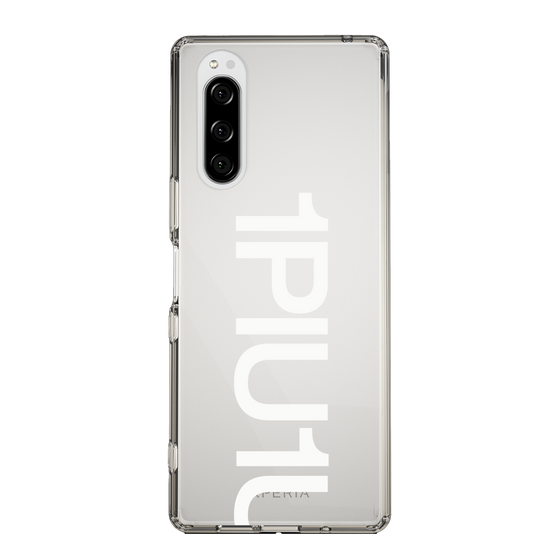 Slim Protection Case for SONY Xperia 5［ 1PIU1UGUALE3 - Logo Bold -White ］