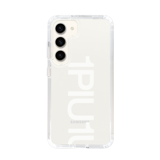 Slim Protection Case for Samsung Galaxy S23［ 1PIU1UGUALE3 - Logo Bold -White ］