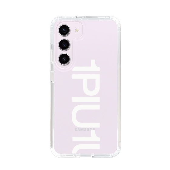 Slim Protection Case for Samsung Galaxy S23［ 1PIU1UGUALE3 - Logo Bold -White ］