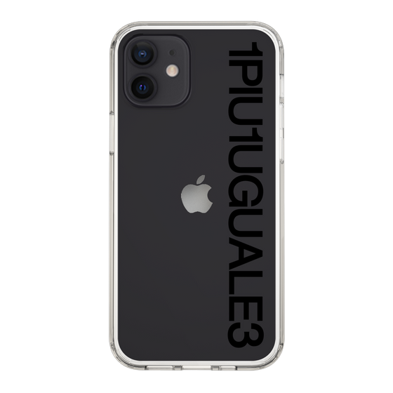 Slim Protection Case for Apple iPhone 12［ 1PIU1UGUALE3 - Logo - Black ］