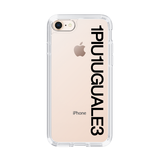 Slim Protection Case for Apple iPhone 8［ 1PIU1UGUALE3 - Logo - Black ］