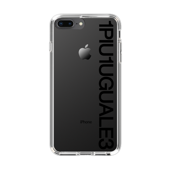 Slim Protection Case for Apple iPhone 8 Plus［ 1PIU1UGUALE3 - Logo - Black ］