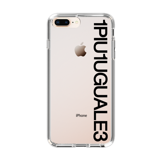 Slim Protection Case for Apple iPhone 8 Plus［ 1PIU1UGUALE3 - Logo - Black ］