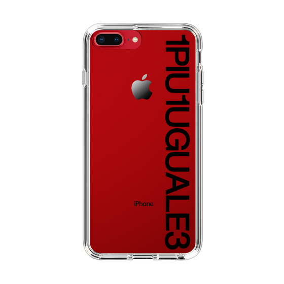 Slim Protection Case for Apple iPhone 8 Plus［ 1PIU1UGUALE3 - Logo - Black ］