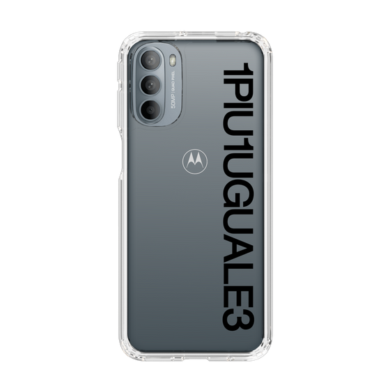 Slim Protection Case for Motorola moto g31［ 1PIU1UGUALE3 - Logo - Black ］