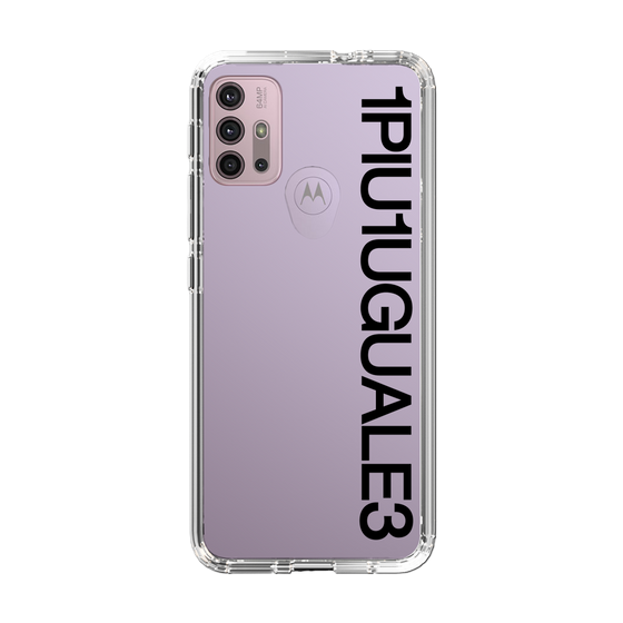 Slim Protection Case for Motorola moto g30［ 1PIU1UGUALE3 - Logo - Black ］