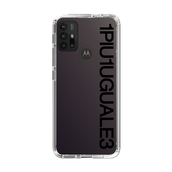 Slim Protection Case for Motorola moto g30［ 1PIU1UGUALE3 - Logo - Black ］