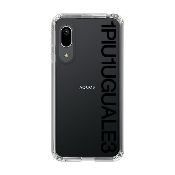 Slim Protection Case for SHARP AQUOS sense3 basic［ 1PIU1UGUALE3 - Logo - Black ］