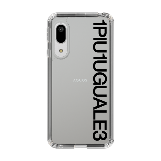 Slim Protection Case for SHARP AQUOS sense3 basic［ 1PIU1UGUALE3 - Logo - Black ］