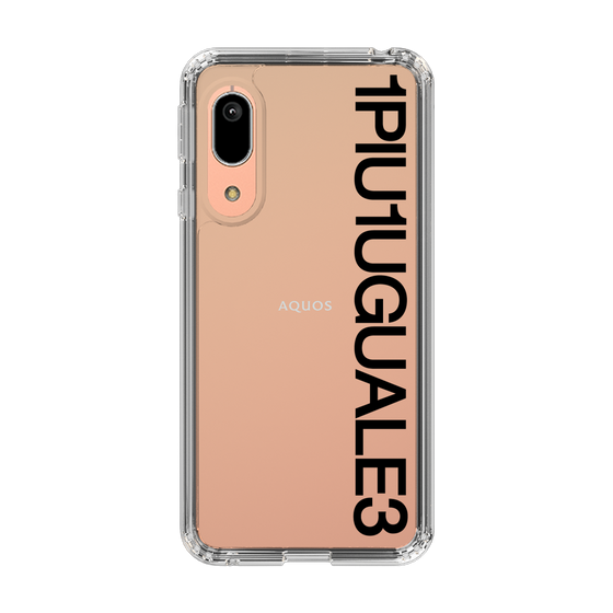 Slim Protection Case for SHARP AQUOS sense3 basic［ 1PIU1UGUALE3 - Logo - Black ］