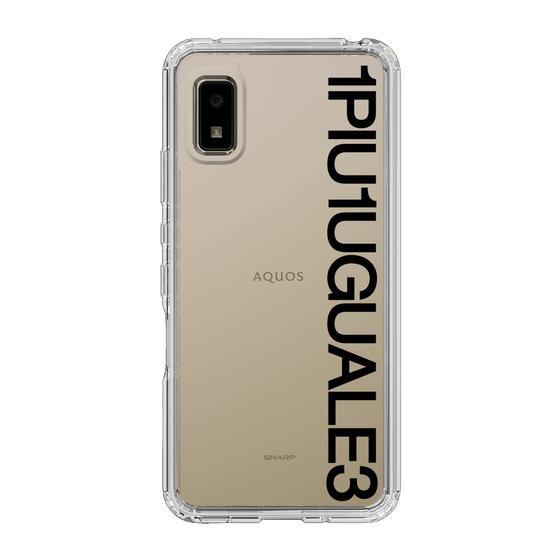 Slim Protection Case for SHARP AQUOS wish2［ 1PIU1UGUALE3 - Logo - Black ］