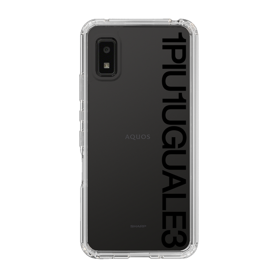 Slim Protection Case for SHARP AQUOS wish2［ 1PIU1UGUALE3 - Logo - Black ］