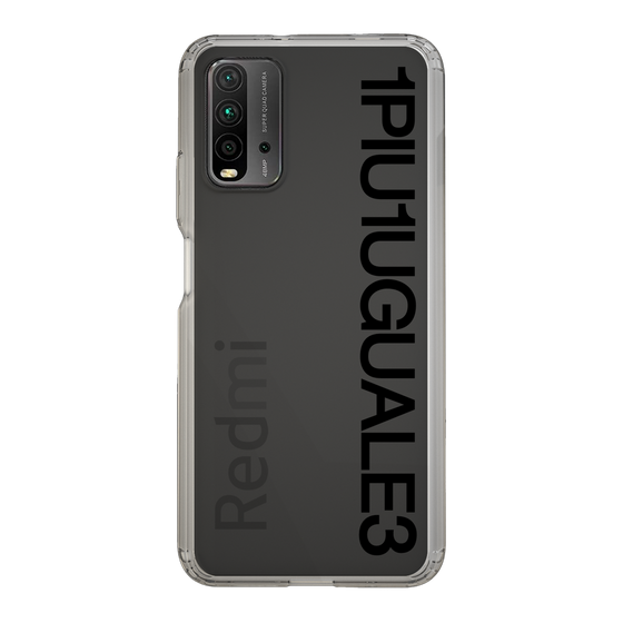 Slim Protection Case for Xiaomi Redmi 9T［ 1PIU1UGUALE3 - Logo - Black ］