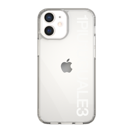 Slim Protection Case for Apple iPhone 12 mini［ 1PIU1UGUALE3 - Logo - White ］