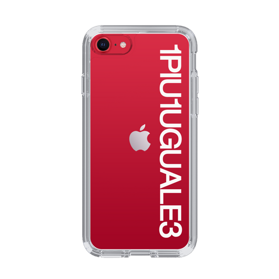 Slim Protection Case for Apple iPhone SE 2nd Generation［ 1PIU1UGUALE3 - Logo - White ］
