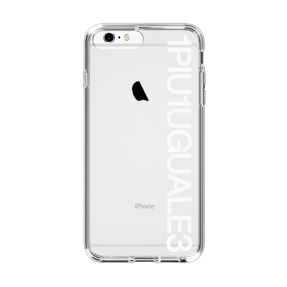 Slim Protection Case for Apple iPhone 6s Plus［ 1PIU1UGUALE3 - Logo - White ］
