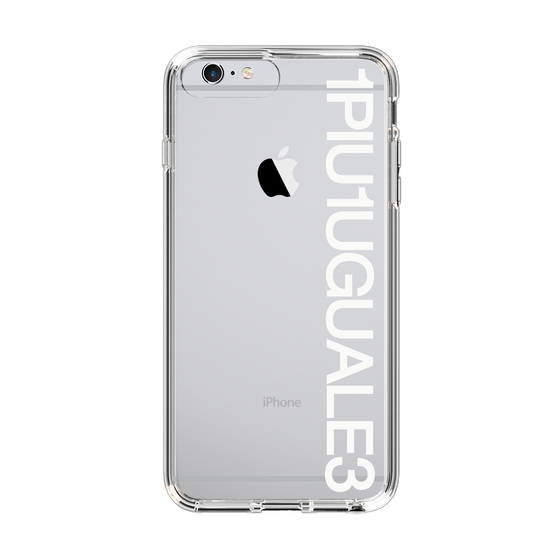 Slim Protection Case for Apple iPhone 6s Plus［ 1PIU1UGUALE3 - Logo - White ］