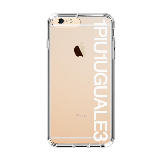 Slim Protection Case for Apple iPhone 6s Plus［ 1PIU1UGUALE3 - Logo - White ］