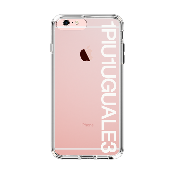 Slim Protection Case for Apple iPhone 6s Plus［ 1PIU1UGUALE3 - Logo - White ］