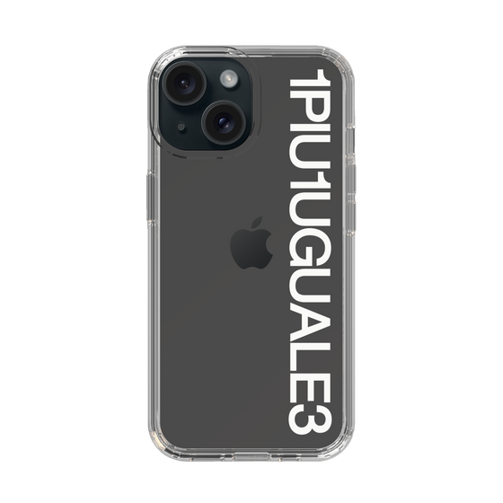 Slim Protection Case for Apple iPhone 15［ 1PIU1UGUALE3 - Logo - White ］