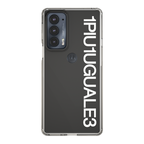 Slim Protection Case for Motorola edge 20［ 1PIU1UGUALE3 - Logo - White ］
