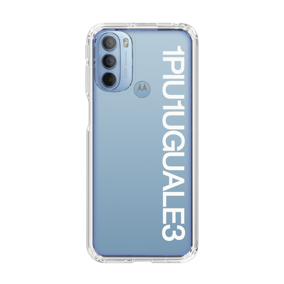 Slim Protection Case for Motorola moto g31［ 1PIU1UGUALE3 - Logo - White ］