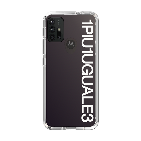 Slim Protection Case for Motorola moto g30［ 1PIU1UGUALE3 - Logo - White ］