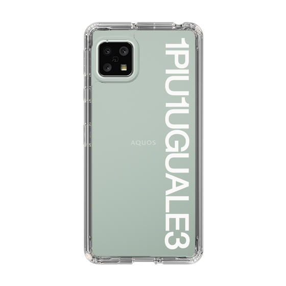 Slim Protection Case for SHARP AQUOS sense5G［ 1PIU1UGUALE3 - Logo - White ］