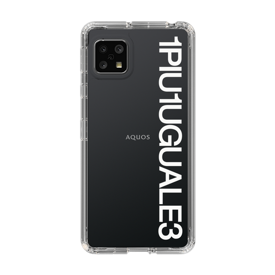 Slim Protection Case for SHARP AQUOS sense5G［ 1PIU1UGUALE3 - Logo - White ］