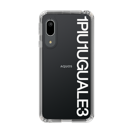 Slim Protection Case for SHARP AQUOS sense3 basic［ 1PIU1UGUALE3 - Logo - White ］