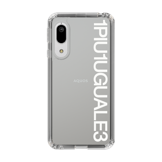 Slim Protection Case for SHARP AQUOS sense3 basic［ 1PIU1UGUALE3 - Logo - White ］