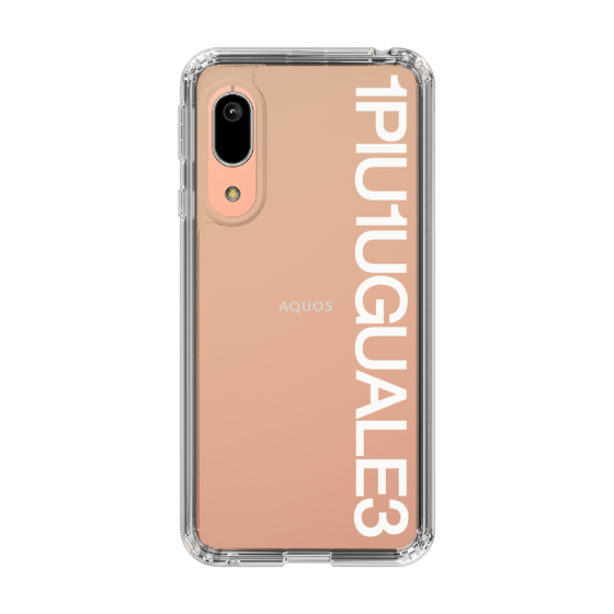 Slim Protection Case for SHARP AQUOS sense3 basic［ 1PIU1UGUALE3 - Logo - White ］