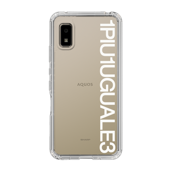 Slim Protection Case for SHARP AQUOS wish2［ 1PIU1UGUALE3 - Logo - White ］