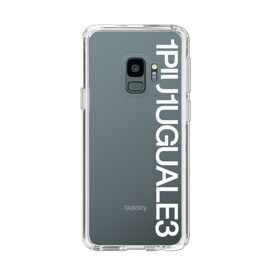 Slim Protection Case for Samsung Galaxy S9［ 1PIU1UGUALE3 - Logo - White ］