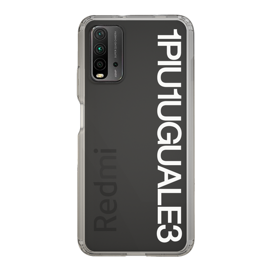 Slim Protection Case for Xiaomi Redmi 9T［ 1PIU1UGUALE3 - Logo - White ］