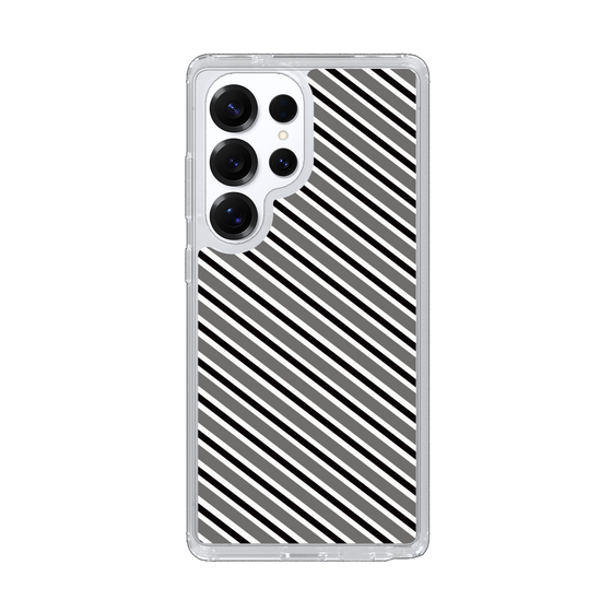 Slim Protection Case［ Small Stripe - Gray × Black ］