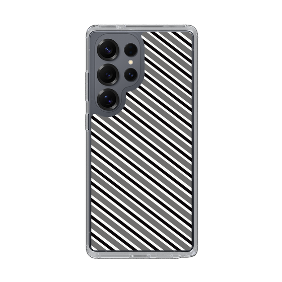 Slim Protection Case［ Small Stripe - Gray × Black ］