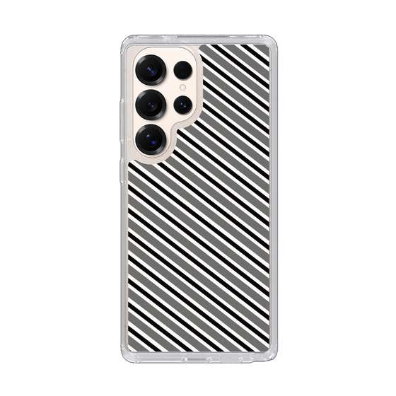 Slim Protection Case［ Small Stripe - Gray × Black ］