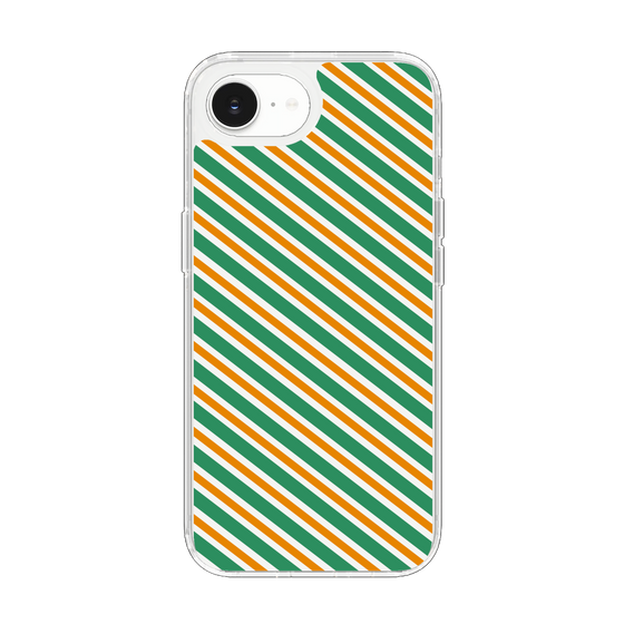 Slim Protection Case［ Small Stripe - Green × Orange ］