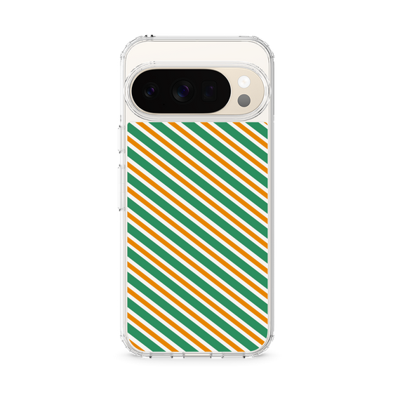 Slim Protection Case［ Small Stripe - Green × Orange ］
