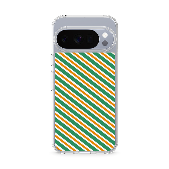 Slim Protection Case［ Small Stripe - Green × Orange ］