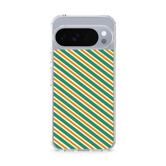 Slim Protection Case［ Small Stripe - Green × Orange ］