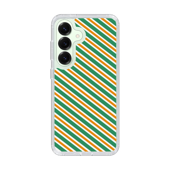 Slim Protection Case［ Small Stripe - Green × Orange ］