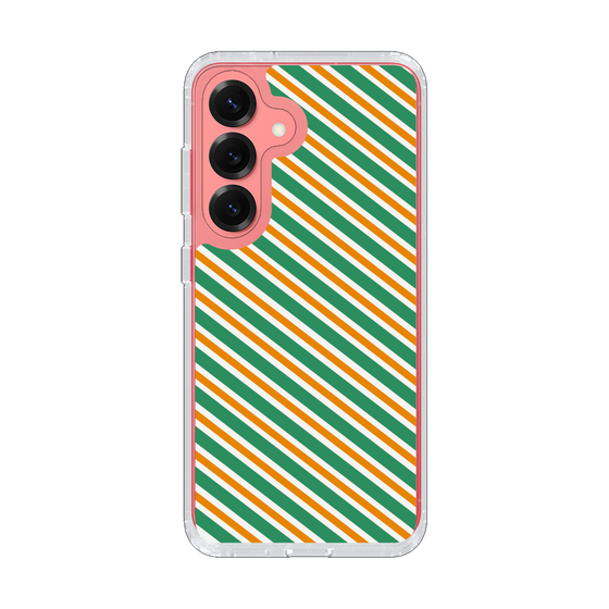 Slim Protection Case［ Small Stripe - Green × Orange ］