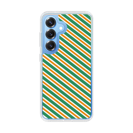 Slim Protection Case［ Small Stripe - Green × Orange ］