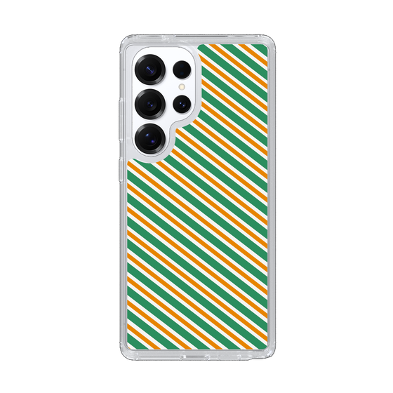 Slim Protection Case［ Small Stripe - Green × Orange ］